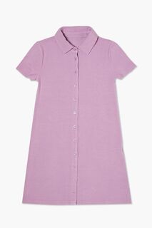 Платье-рубашка в рубчик для девочек Forever 21, фиолетовый