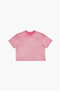 Укороченная хлопковая футболка для девочек Forever 21, розовый