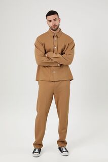 Узкие брюки из хлопковой смеси с завязками Forever 21, коричневый
