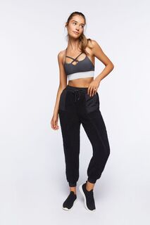 Джоггеры Active из искусственной овчины Forever 21, черный