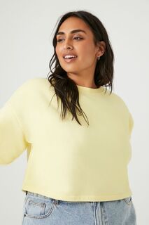 Укороченный флисовый пуловер больших размеров Forever 21, желтый