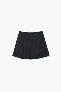 Плиссированная юбка-трапеция для девочек Forever 21, черный