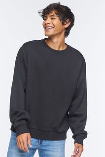 Флисовый пуловер с круглым вырезом Forever 21, черный