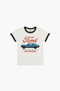Футболка Ford Mustang с рисунком звонка для девочек Forever 21, белый