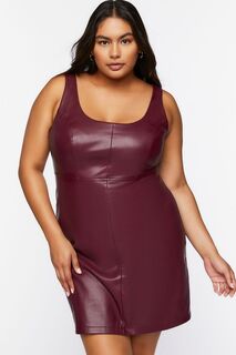 Мини-платье из искусственной кожи больших размеров Forever 21, мерло