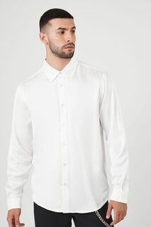 Атласная рубашка на пуговицах Forever 21, белый