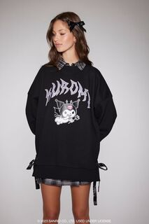 Пуловер Kuromi со стразами и графическим рисунком Forever 21, черный
