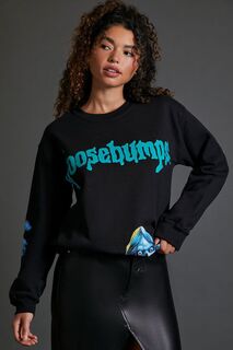 Флисовый пуловер с рисунком Goosebumps Forever 21, черный