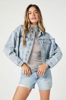 Джинсовая куртка со стразами и бахромой Forever 21, деним