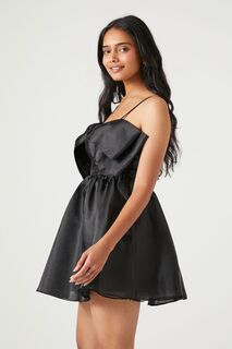 Мини-платье из органзы с бантом Forever 21, черный