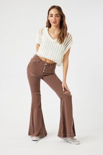 Расклешенные джинсы из переработанного хлопка Forever 21, коричневый