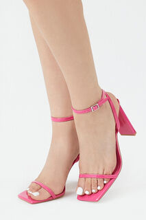 Туфли на блочном каблуке из искусственной лакированной кожи Forever 21, розовый