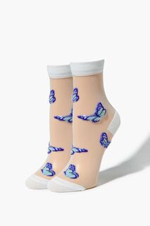 Прозрачные носки с бабочками Forever 21, белый