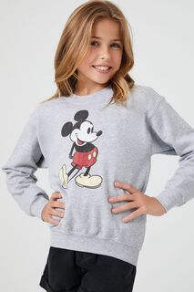 Пуловер с рисунком Микки Мауса для девочек Forever 21, серый