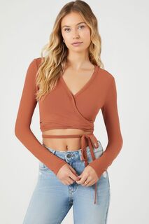 Укороченный топ Surplice с запахом Forever 21