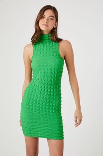 Стеганое облегающее мини-платье Forever 21, зеленый