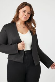 Укороченный сетчатый пиджак больших размеров Forever 21, черный