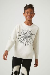 Детский свитер с паутиной Forever 21, кремовый