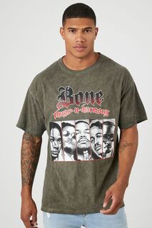 Минеральная футболка с рисунком Bone Thugs Forever 21, оливковый