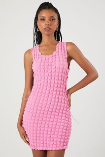 Стеганое мини-платье с вырезом Forever 21, розовый