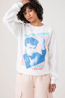 Пуловер с рисунком Дэвида Боуи Forever 21, белый