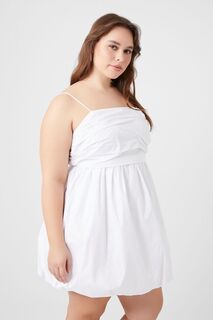 Платье Babydoll больших размеров с объемным подолом Forever 21, белый