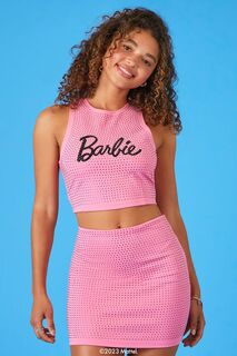 Комплект из укороченного топа и мини-юбки Barbie Forever 21, розовый