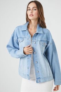 Джинсовая куртка с потертыми сердечками Forever 21, деним