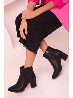 Женские кожаные сапоги на каблуке Soho Exclusive