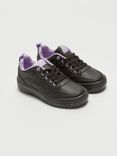 Кожаные кроссовки для девочек на шнуровке LCW Steps