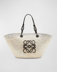 Большая сумка-тоут Anagram Basket из коллаборации с Paula’s Ibiza Sparkling Metallic Loewe