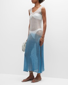 Платье макси ажурной вязки Alana с эффектом «омбре» PQ Swim