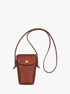 Кожаная сумка для телефона Longchamp Épure, коричневая