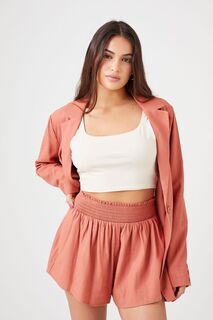 Льняные шорты со сборками Forever 21