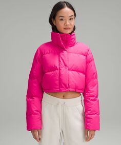 Суперукороченная куртка Wunder Puff Lululemon, розовый