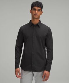 Рубашка приталенного кроя с длинными рукавами New Venture Lululemon, черный