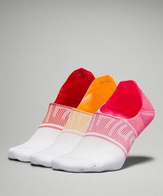 Набор из 3 мужских носков-неявок Power Stride с Active Grip Lululemon, розовый