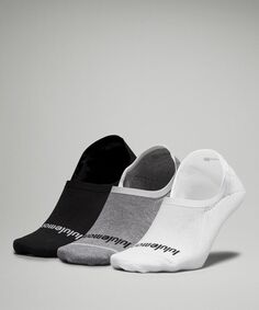 Мужские носки-невидимки Daily Stride Comfort No-Show 3 шт Lululemon, белый