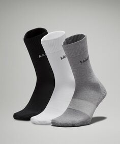 Мужские носки с круглым вырезом Daily Stride Comfort 3 шт Lululemon, белый