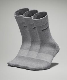 Мужские носки с круглым вырезом Daily Stride Comfort 3 шт Lululemon, серый