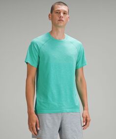 Рубашка с короткими рукавами Metal Vent Tech Lululemon, зеленый