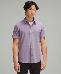 Рубашка Airing Easy с коротким рукавом на пуговицах Lululemon, фиолетовый