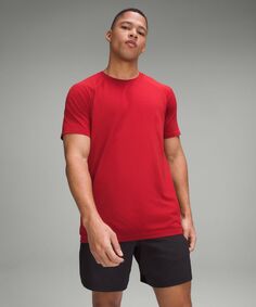Рубашка с коротким рукавом Metal Vent Tech Lululemon, красный