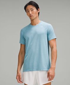 Рубашка с коротким рукавом Metal Vent Tech Lululemon, синий