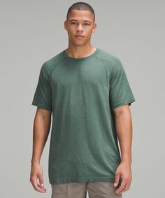 Рубашка с короткими рукавами Metal Vent Tech Lululemon, зеленый