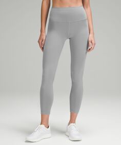 Высокие леггинсы Wunder Train Lululemon, серый