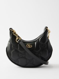 Кожаная сумка на плечо gg-matelassé Gucci, черный