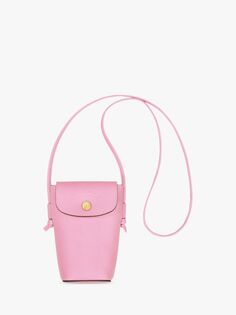 Кожаная сумка для телефона Longchamp Épure, розовая