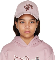 Детская розовая кепка с вышивкой Moncler Enfant