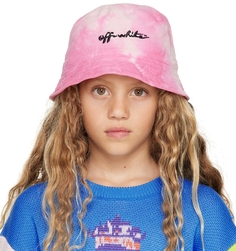 Детская розово-черная шляпа-ведро с логотипом Tie-Dye Off-White
